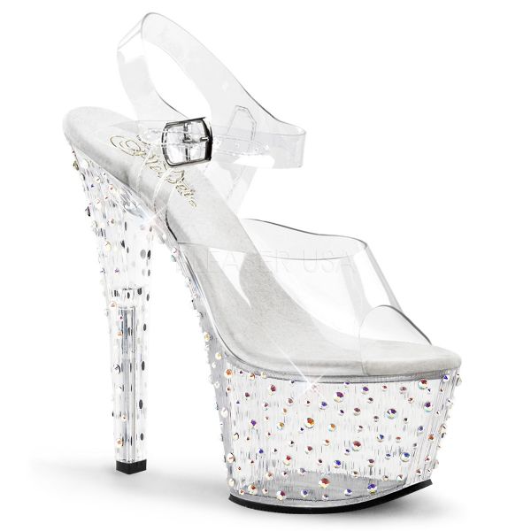 Plateau Sandalette mit Strass-Steinen unterschiedlicher Größe STARDANCE-708